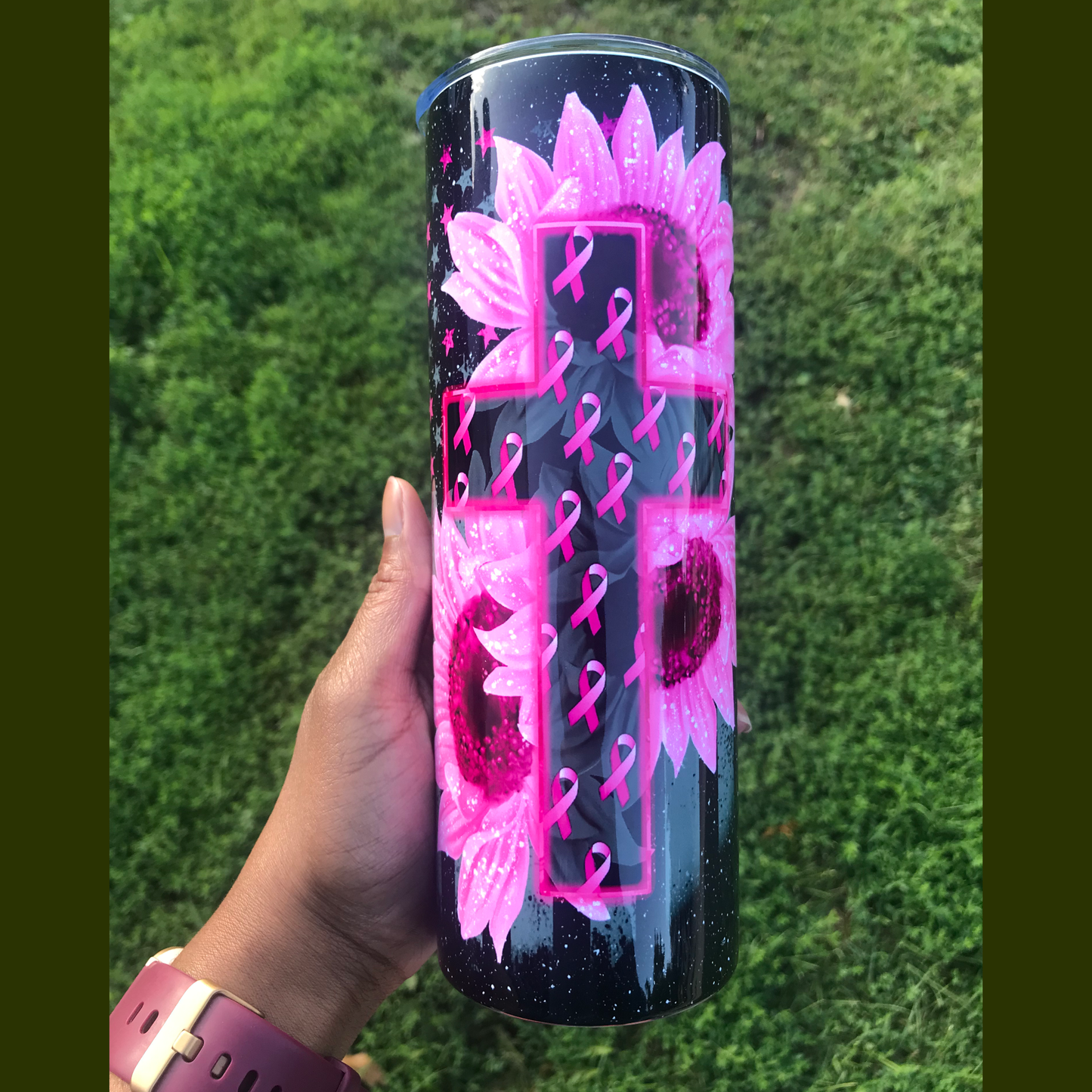 Breast Cancer Cross Tumbler