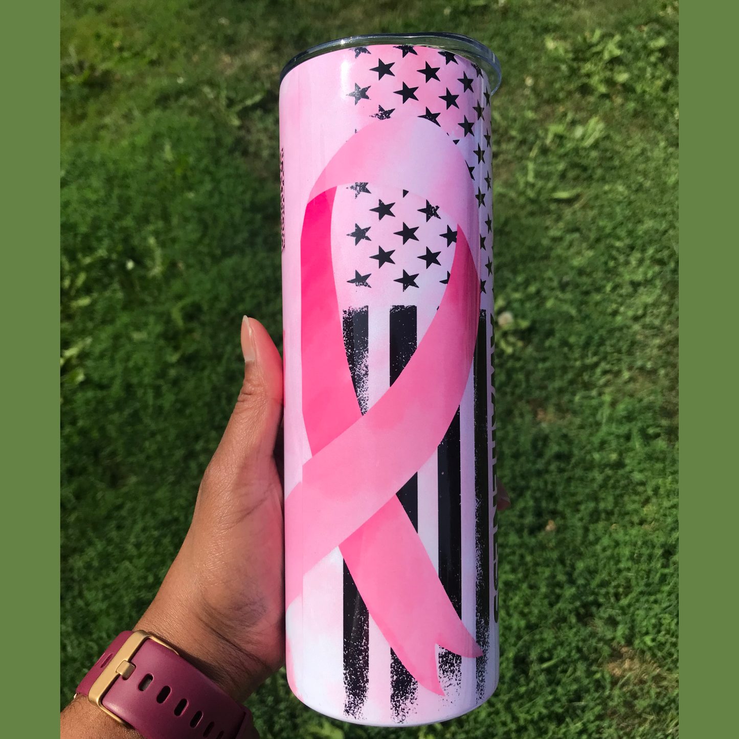 Breast Cancer Awareness Warrior Tumbler Custom Tumbler Bambi Rae Collections