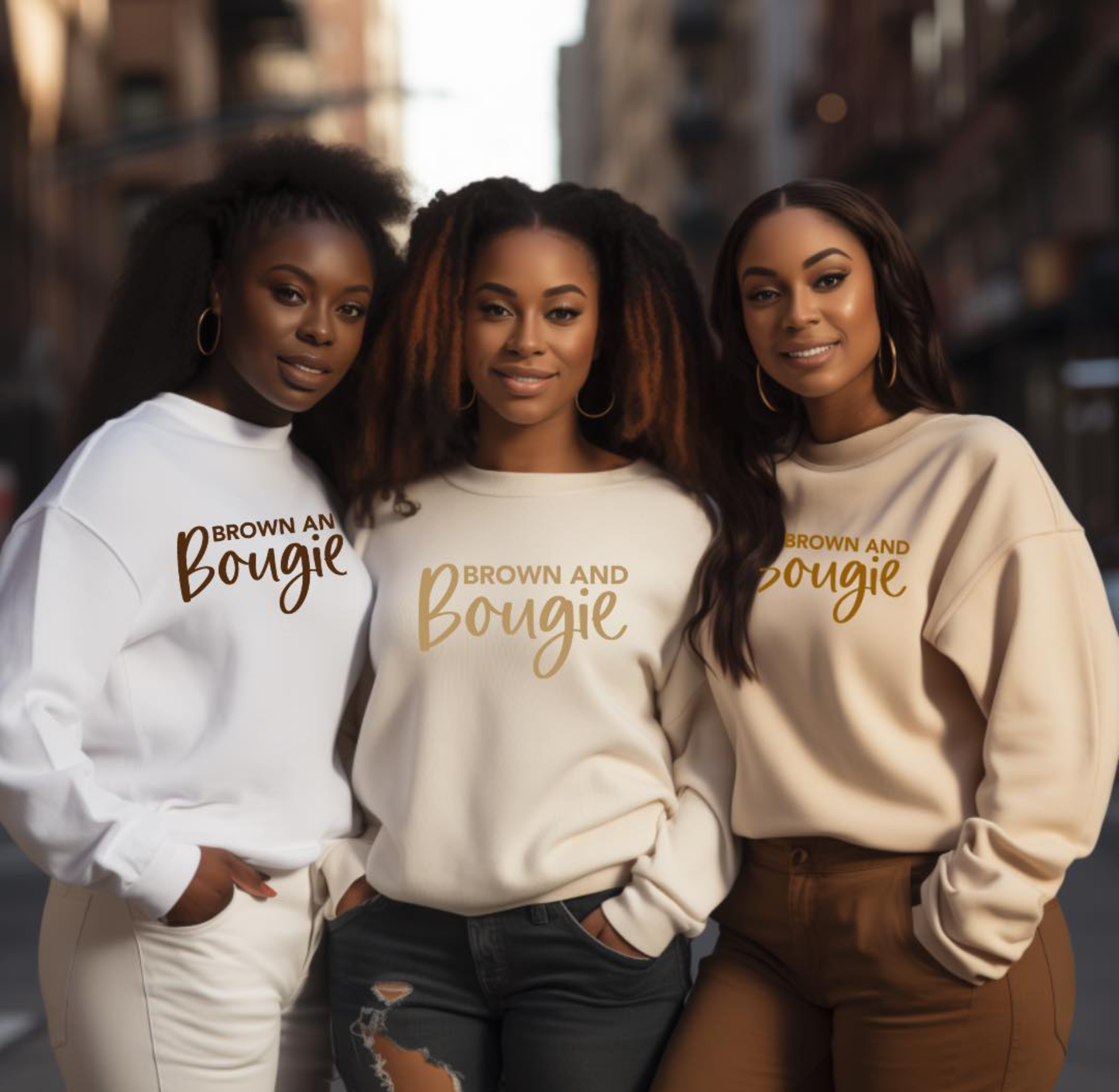 Brown and Boujie Unisex Sweatshirt Hoodies Bambi Rae Collections