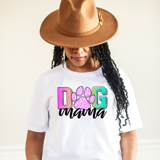 Chic Leopard Dog Mom Tshirt Custom T-Shirt Bambi Rae Collections