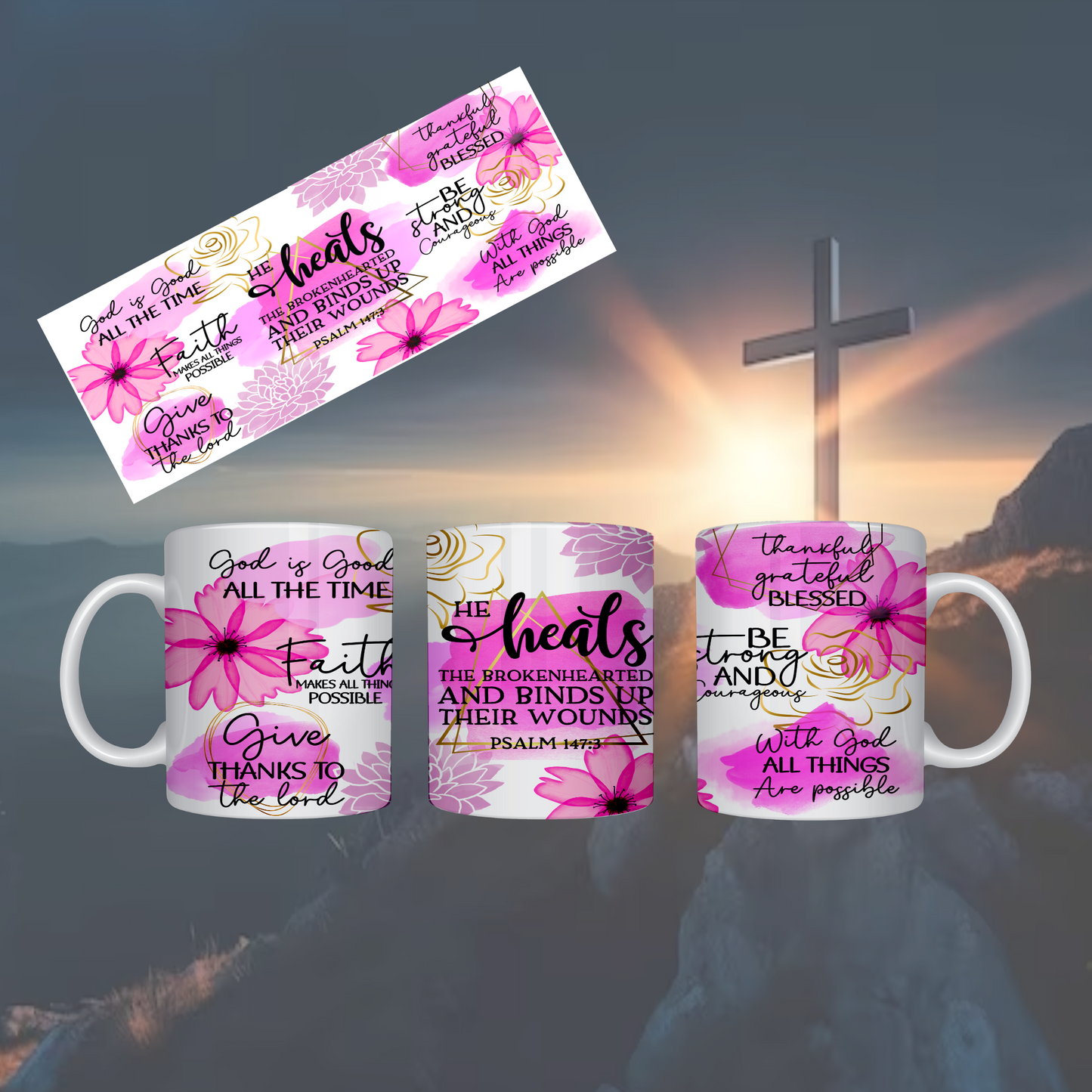 He Heals the brokenhearted Mug mug Bambi Rae Collections