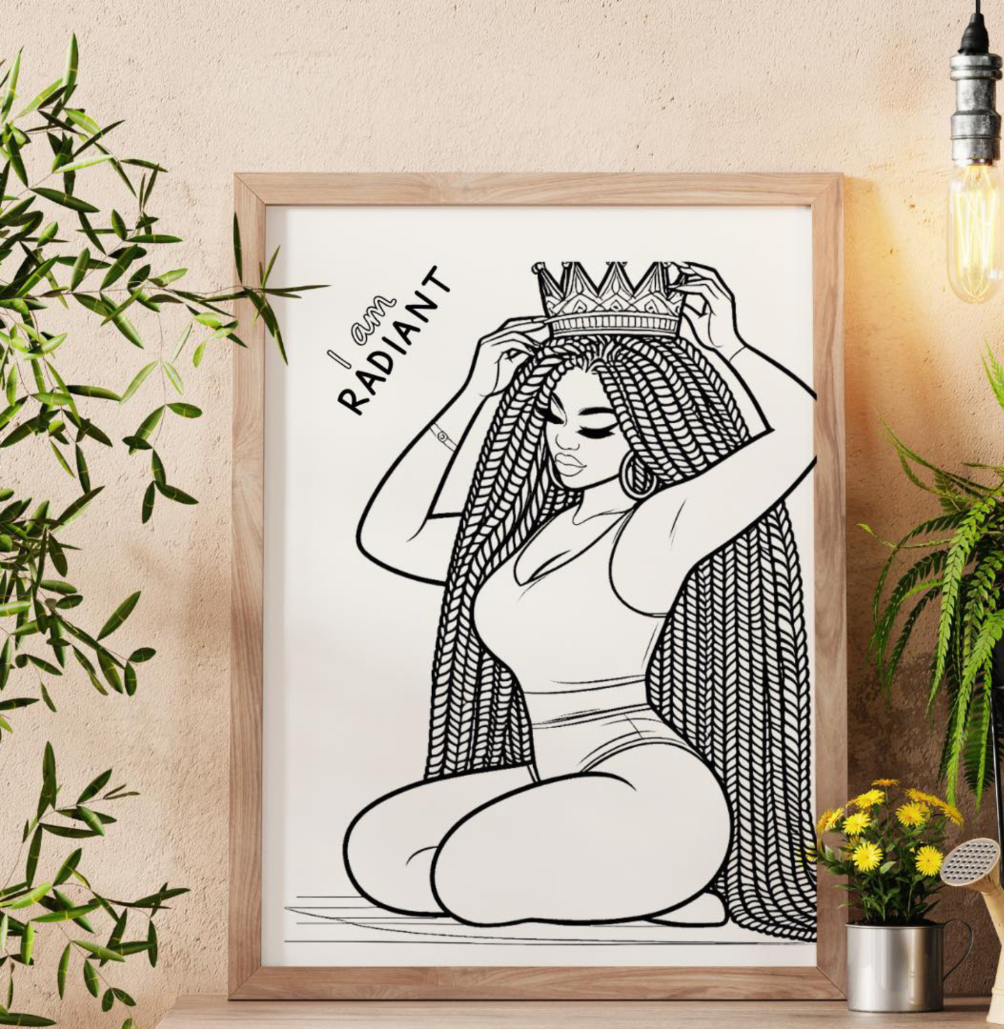 I Am Radiant Canvas set of 2 Paint and Sip Bambi Rae Collections