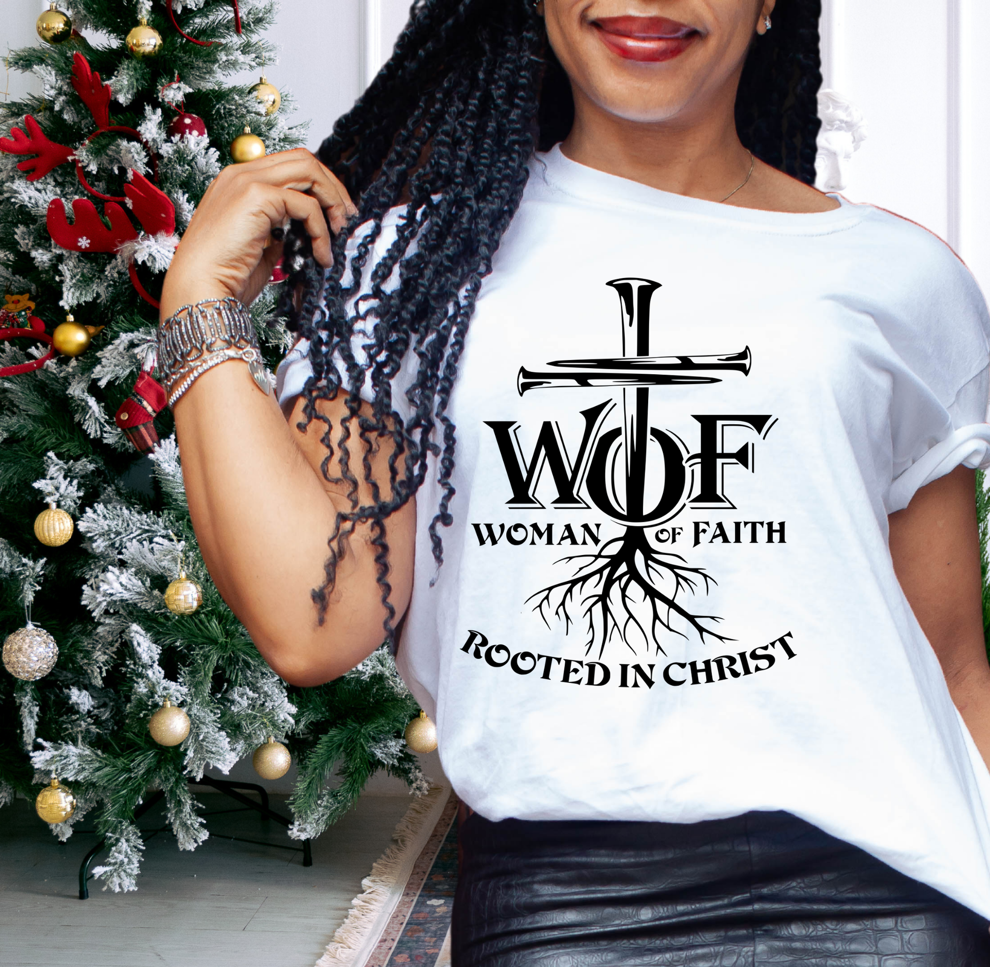 Woman of Faith rooted in Christ T-shirt Custom Tshirt Bambi Rae Collections