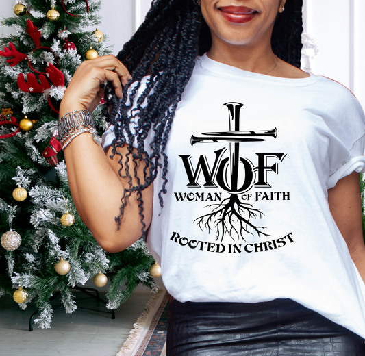 Woman of Faith rooted in Christ T-shirt Custom Tshirt Bambi Rae Collections