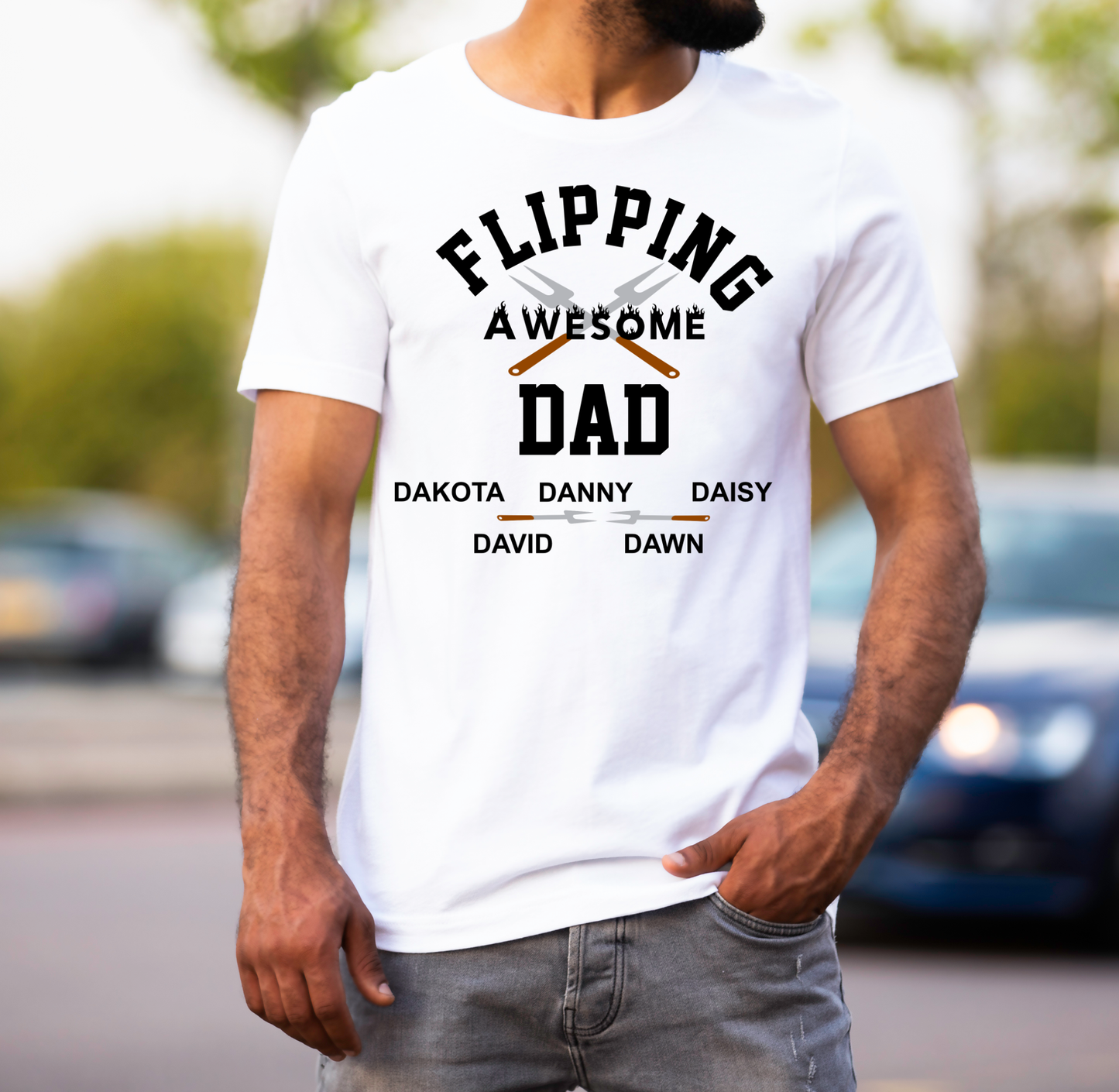 Flippin Awesome Dad Grillin Edition T-Shirt Custom T-Shirt Bambi Rae Collections