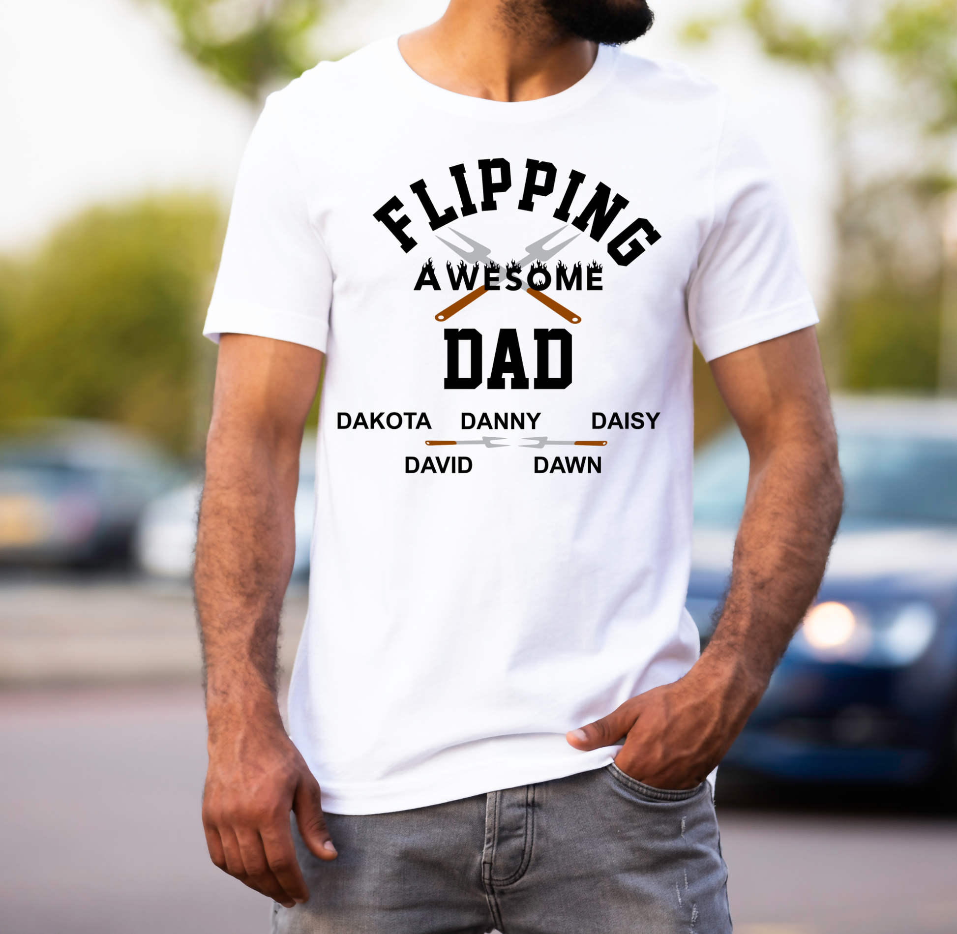 Flippin Awesome Dad Grillin Edition T-Shirt Custom T-Shirt Bambi Rae Collections
