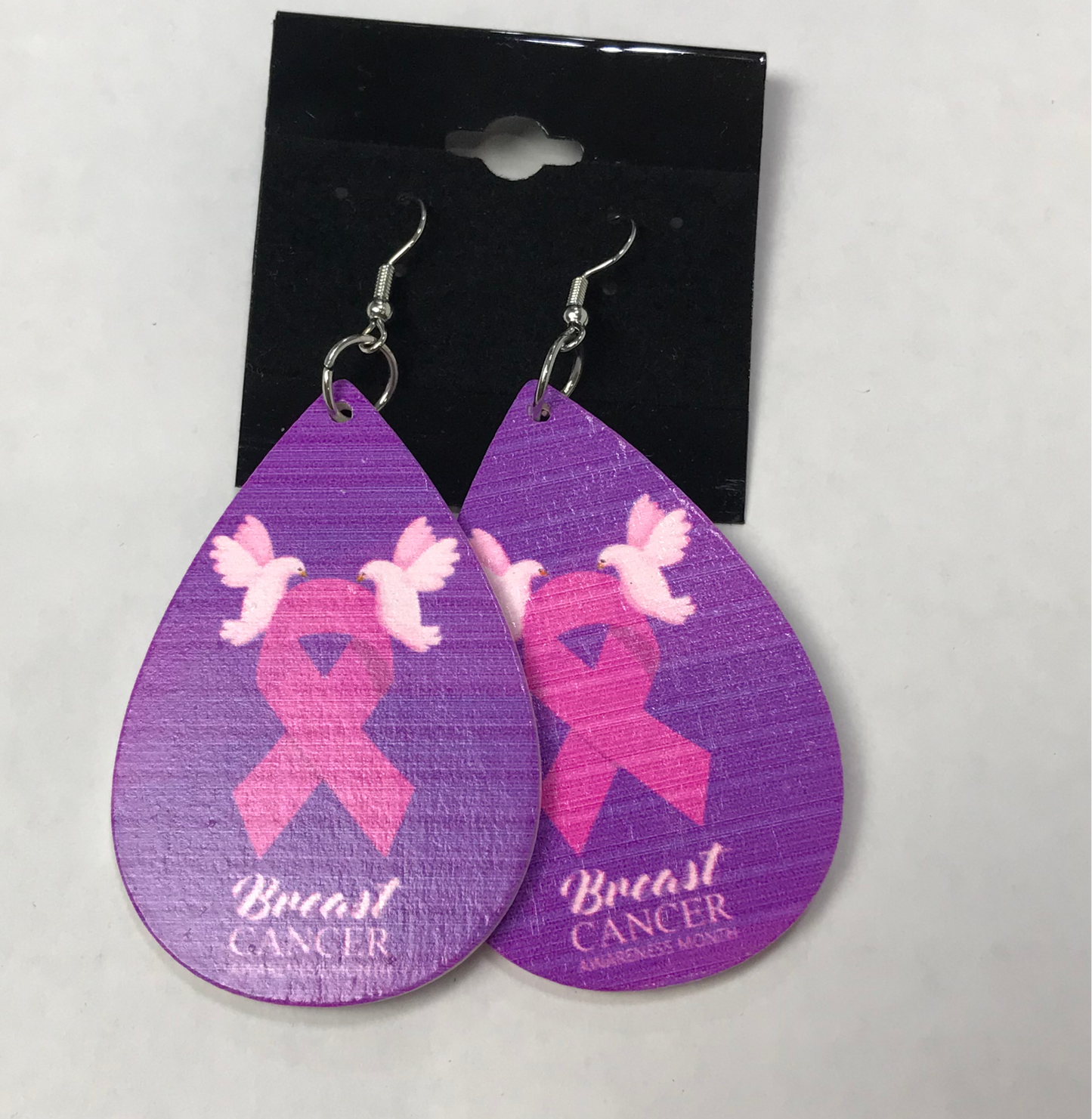 Purple Ribbon Earrings