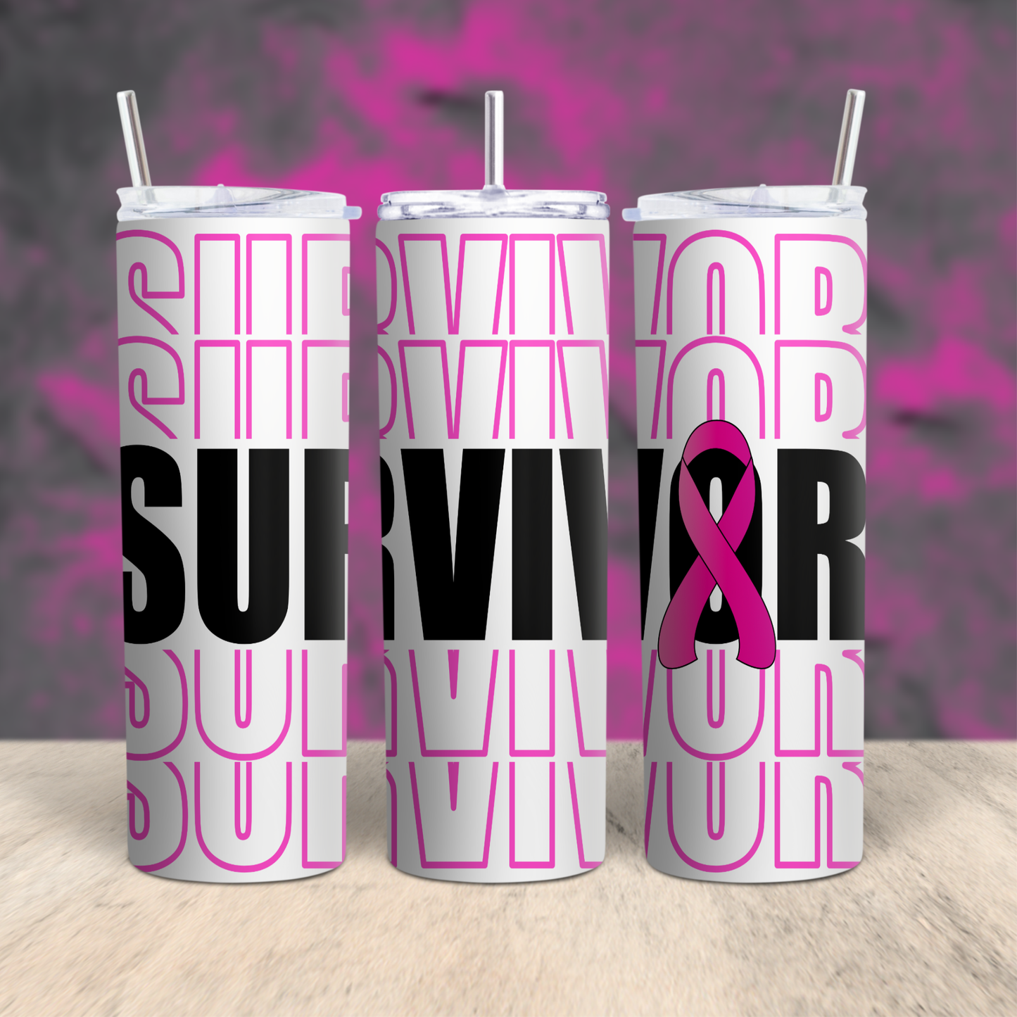 Breast Cancer Survivor Tumbler Custom Tumbler Bambi Rae Collections