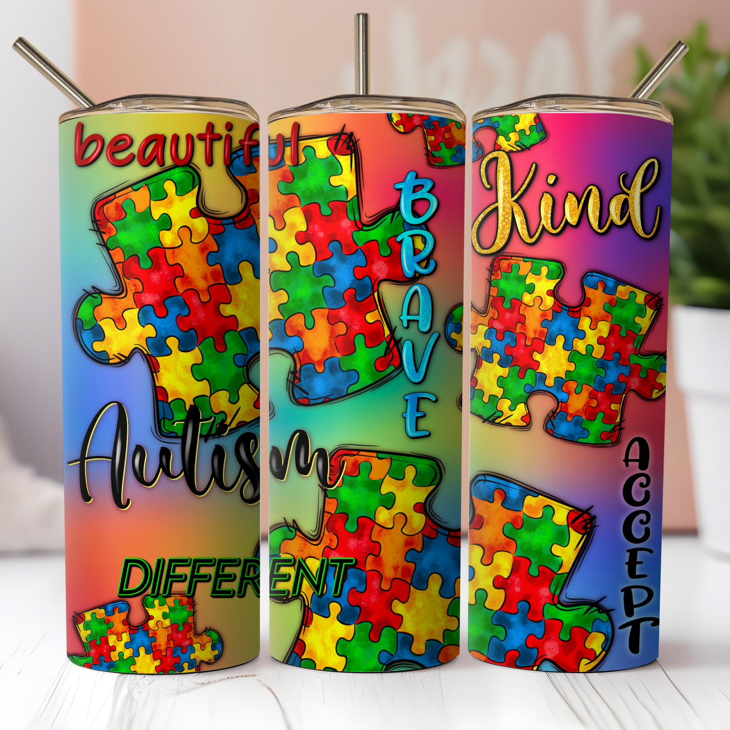 Autism Tumbler Custom Tumbler Bambi Rae Collections