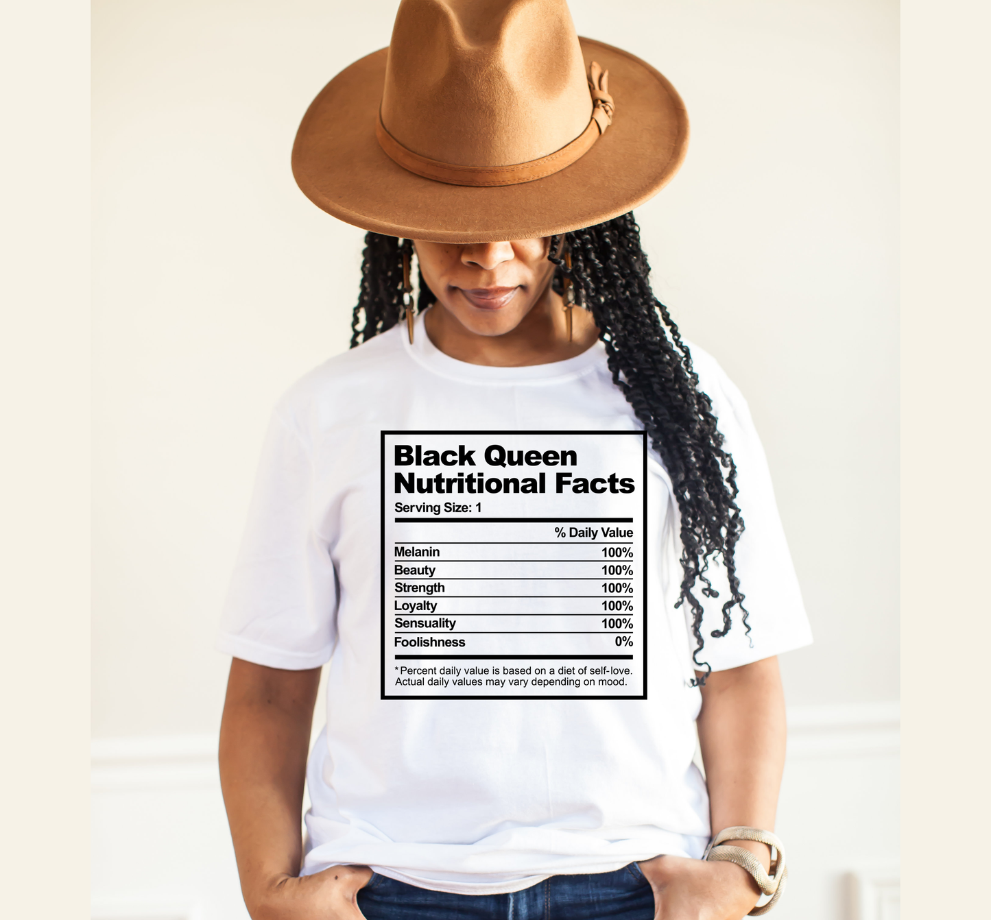Black Queen Nutritional Facts T-Shirt Bambi Rae Collections
