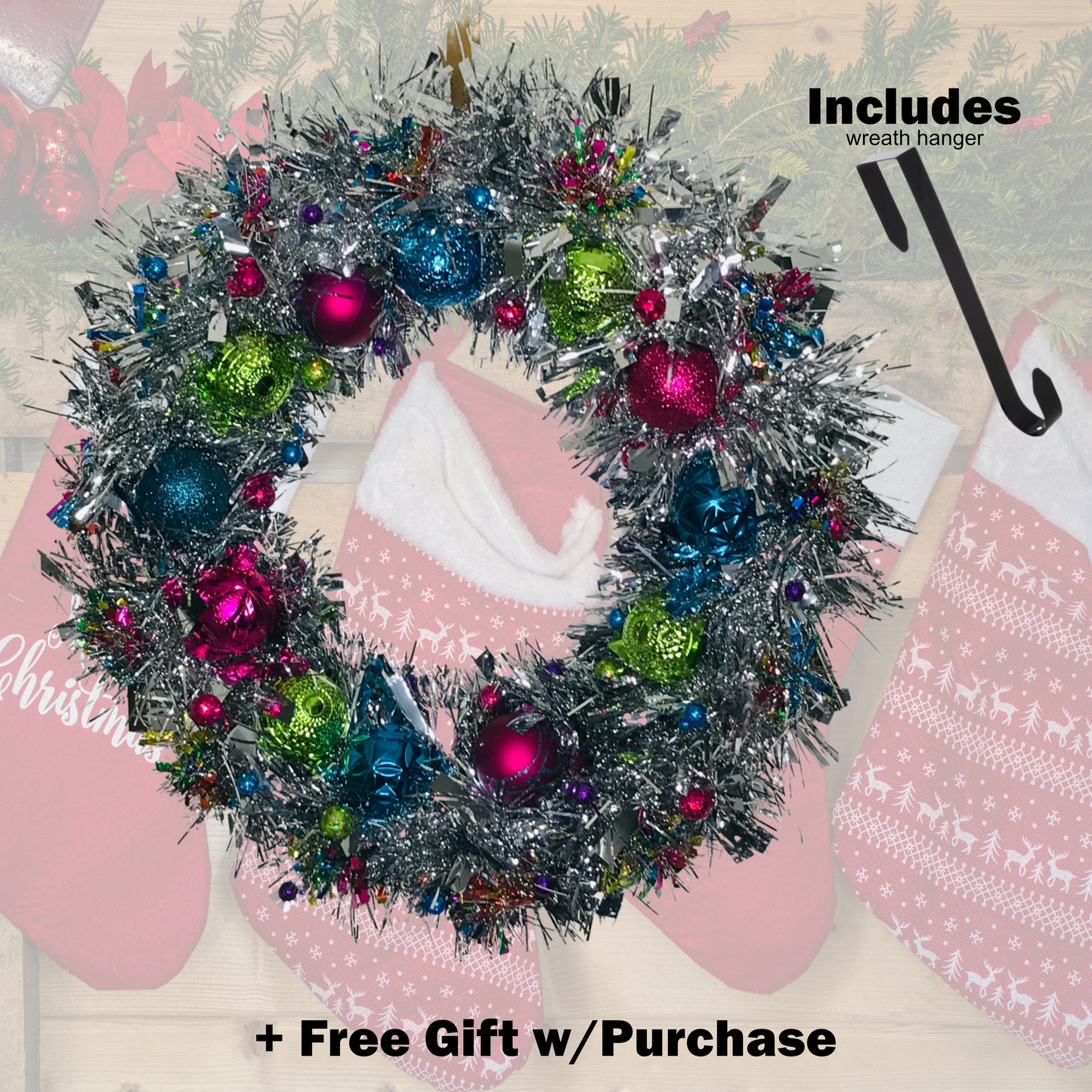 Christmas Wreaths w/Wreath Hanger Christmas Wreaths Bambi Rae Collections 21' Confetti Wreath
