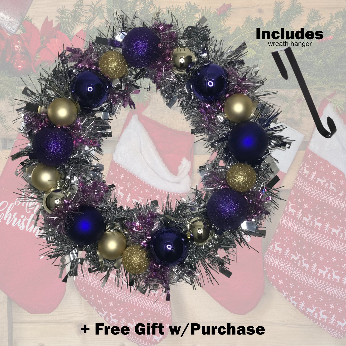 Christmas Wreaths w/Wreath Hanger Christmas Wreaths Bambi Rae Collections 18' Regal Wreath