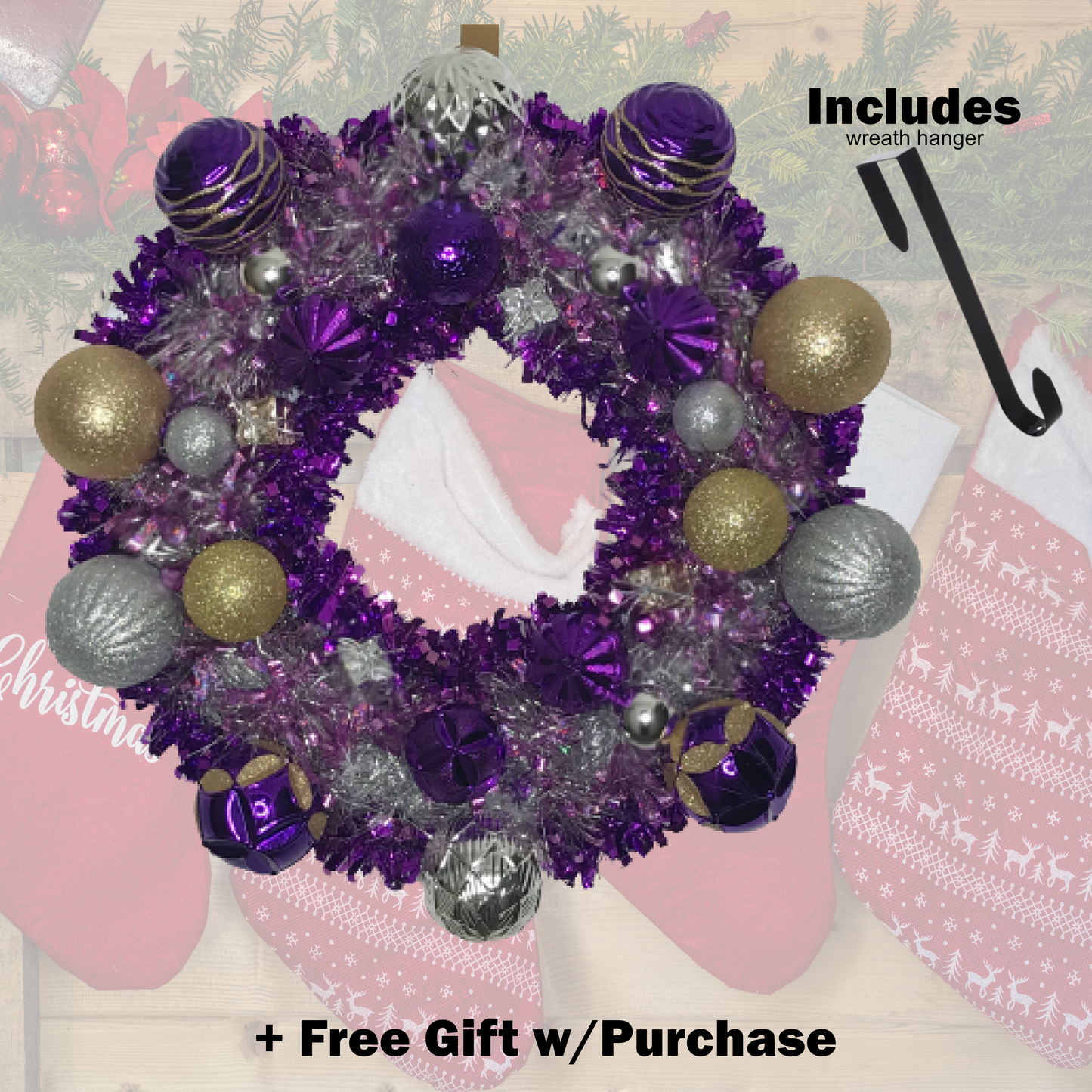 Christmas Wreaths w/Wreath Hanger Christmas Wreaths Bambi Rae Collections 18' Royal Wreath
