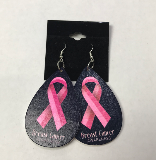 Black and Pink Ribbon Earrings  Bambi Rae Collections   