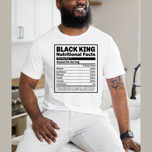 Black King Nutritional Facts T-Shirt