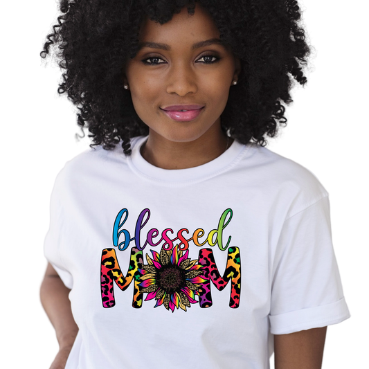 Blessed Mom Sunflower T-Shirt Custom T-Shirt Bambi Rae Collections   