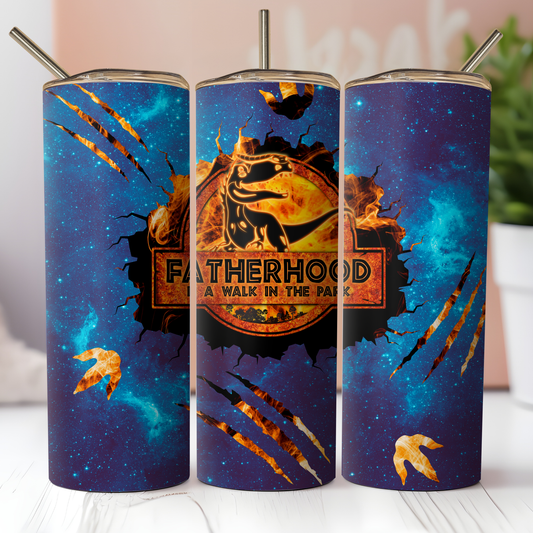 Fatherhood A Walk In the Park Blue Tumbler Custom Tumblers Bambi Rae Collections   