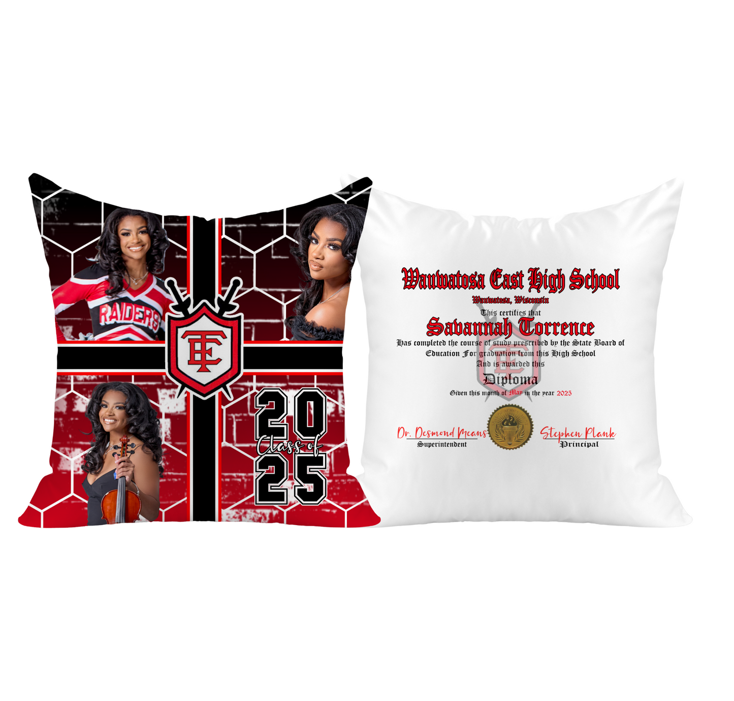 Double Sided Custom Diploma Pillow