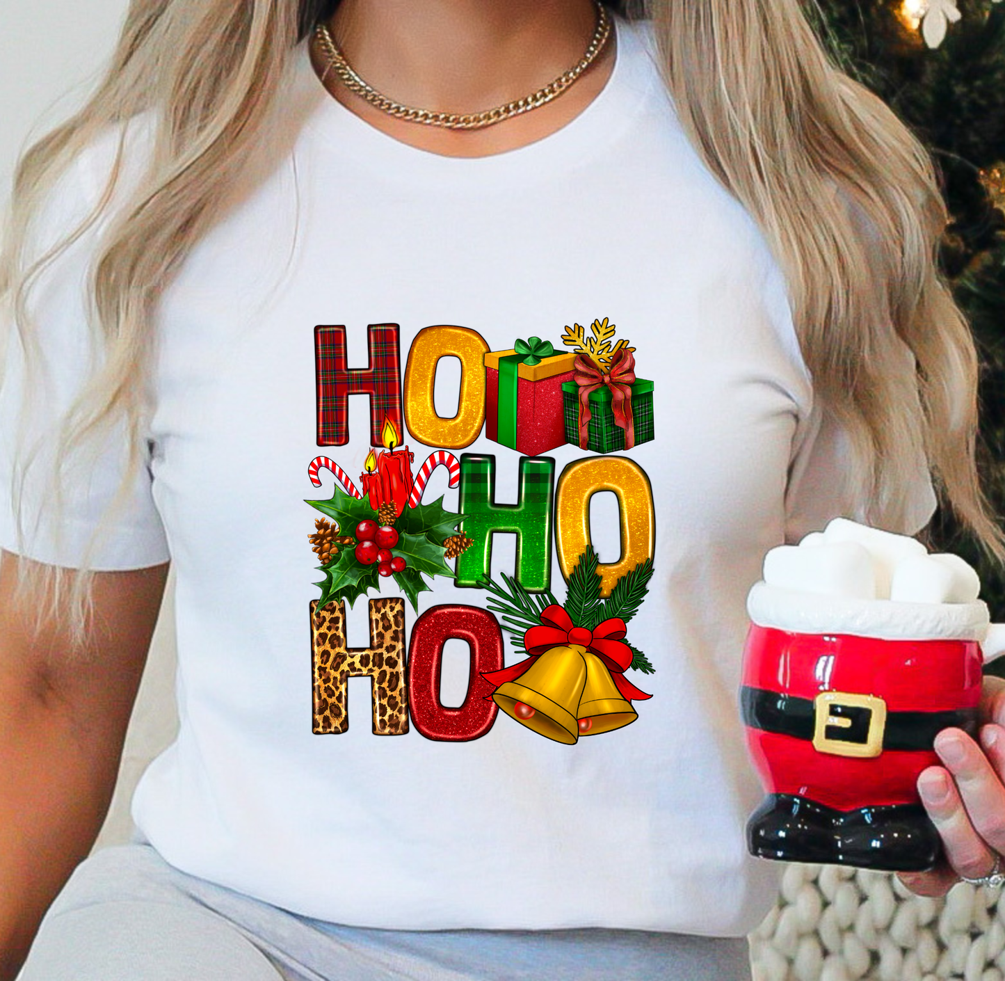 Ho Ho Ho Christmas T-Shirt Custom T-Shirt Bambi Rae Collections   