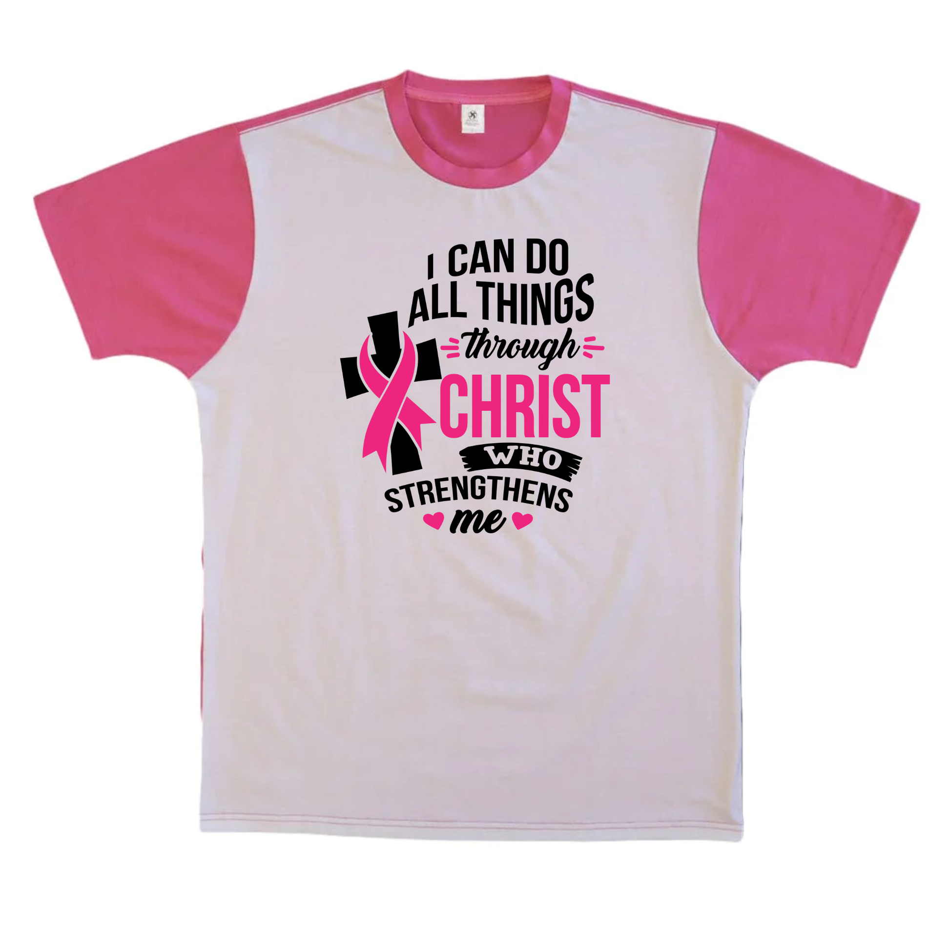 I Can Do All Things through Christ Breast Cancer Tshirt Custom T-Shirt Bambi Rae Collections   