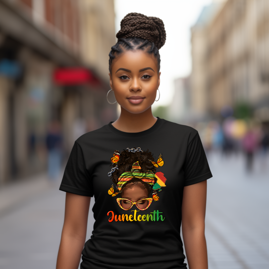 Juneteenth Messy Bun Unisex Tshirt