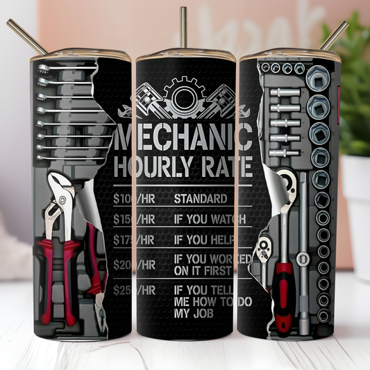 Mechanic Hourly Rate Tumbler Custom Tumbler Bambi Rae Collections   