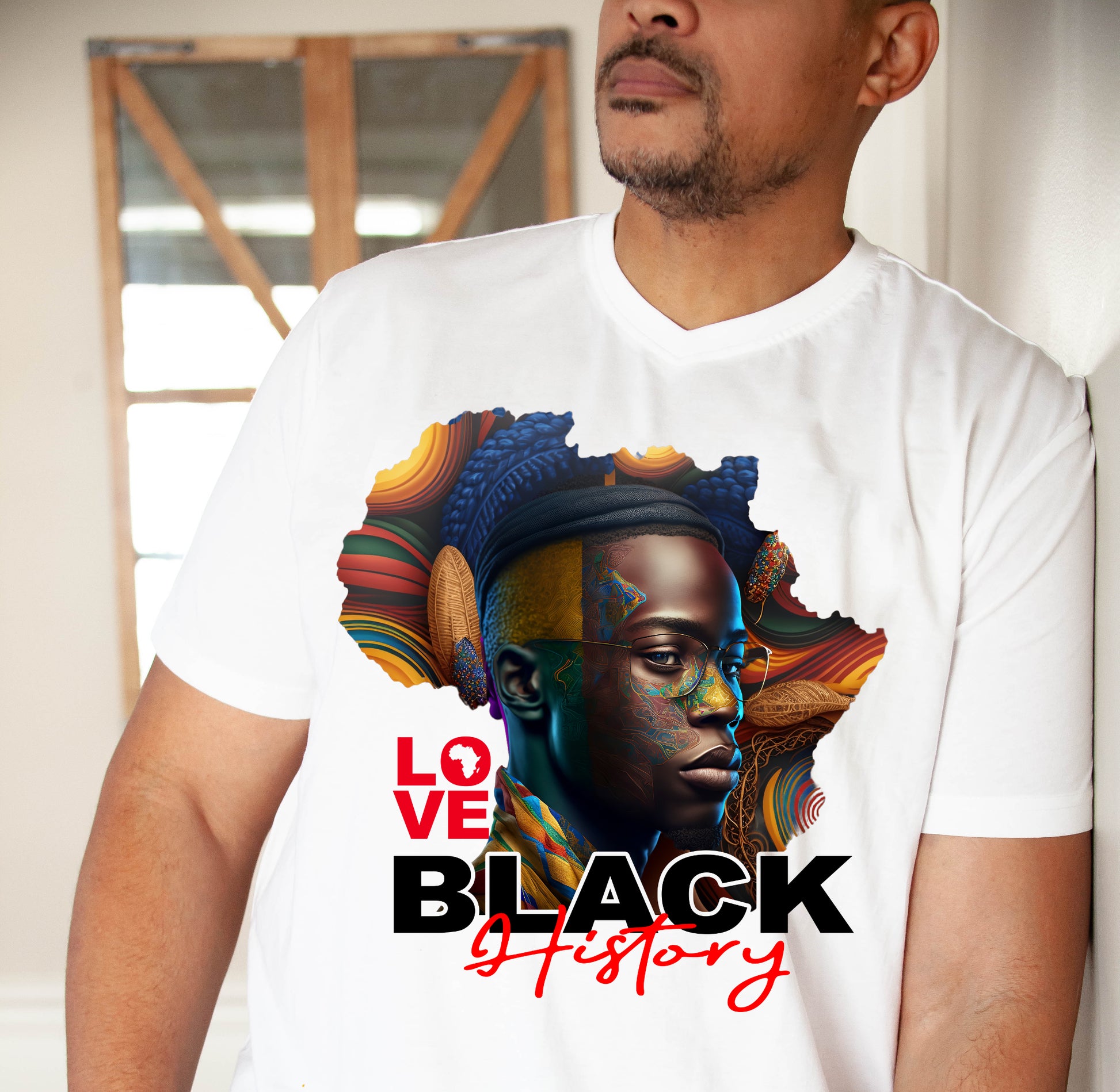 Love Black History Male Unisex T-shirt Custom T-shirt Bambi Rae Collections   