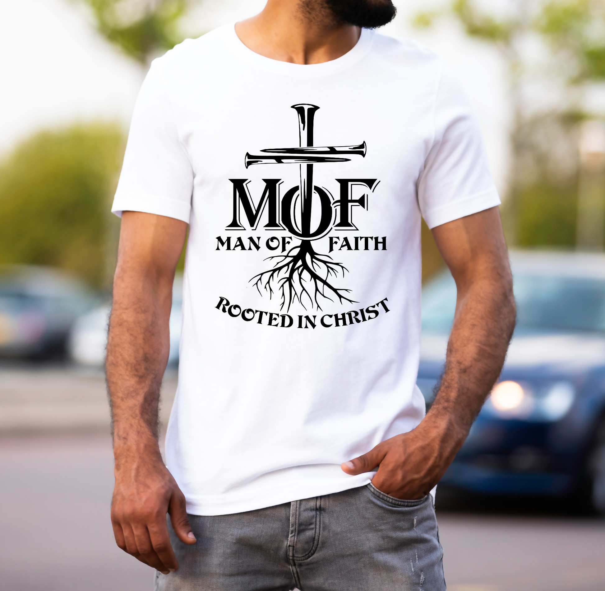 Man of faith Rooted in Christ T-shirt Custom Tshirt Bambi Rae Collections   
