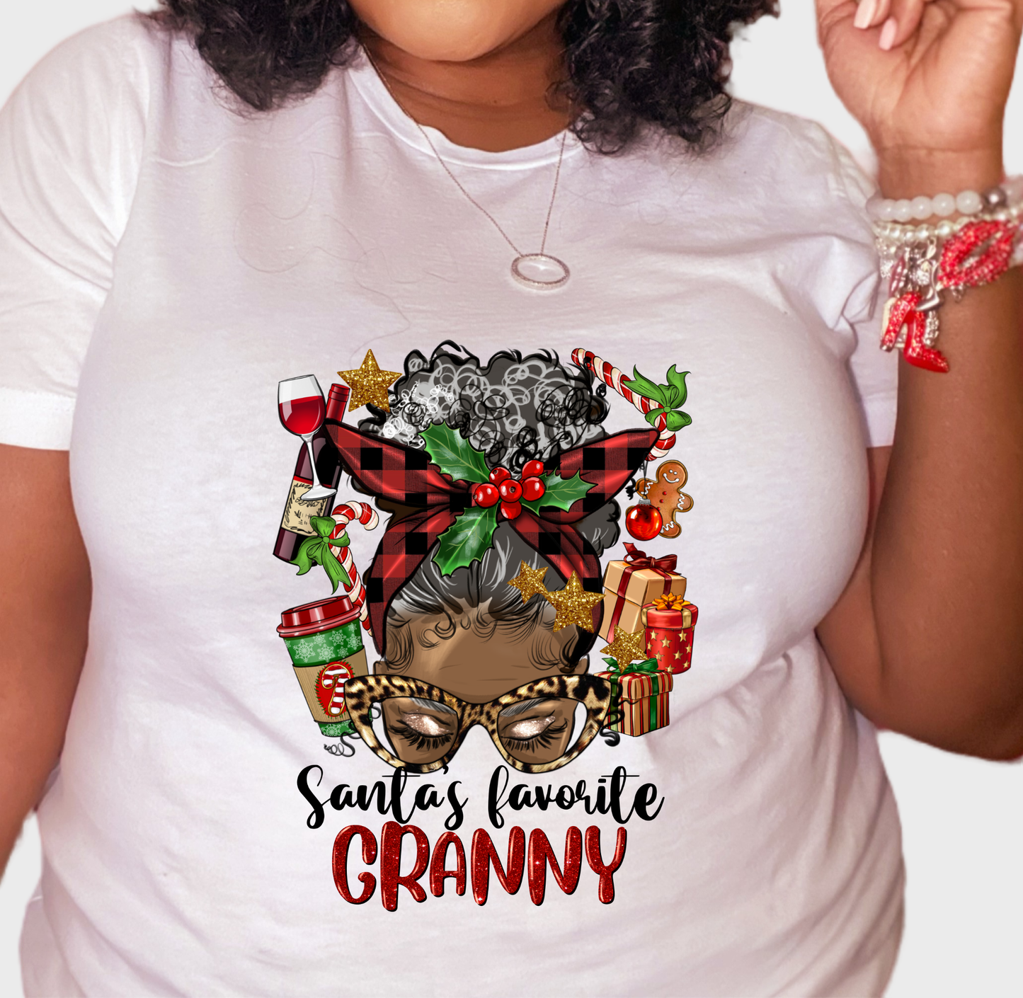 Santa's Favorite Granny Custom T-Shirt Bambi Rae Collections   