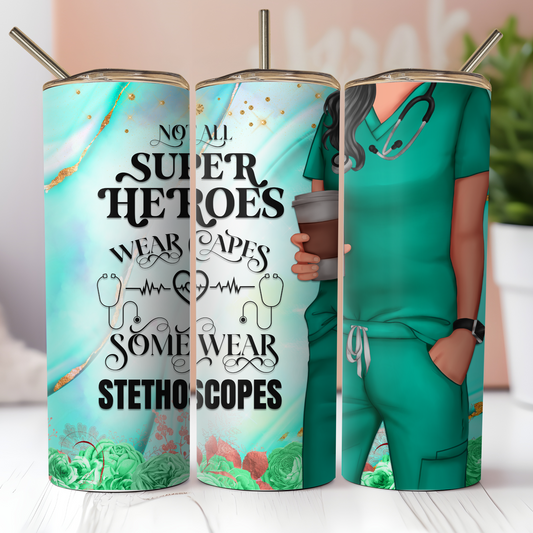 Nurse Tumbler Custom Tumbler Bambi Rae Collections Not all heros wear capes  