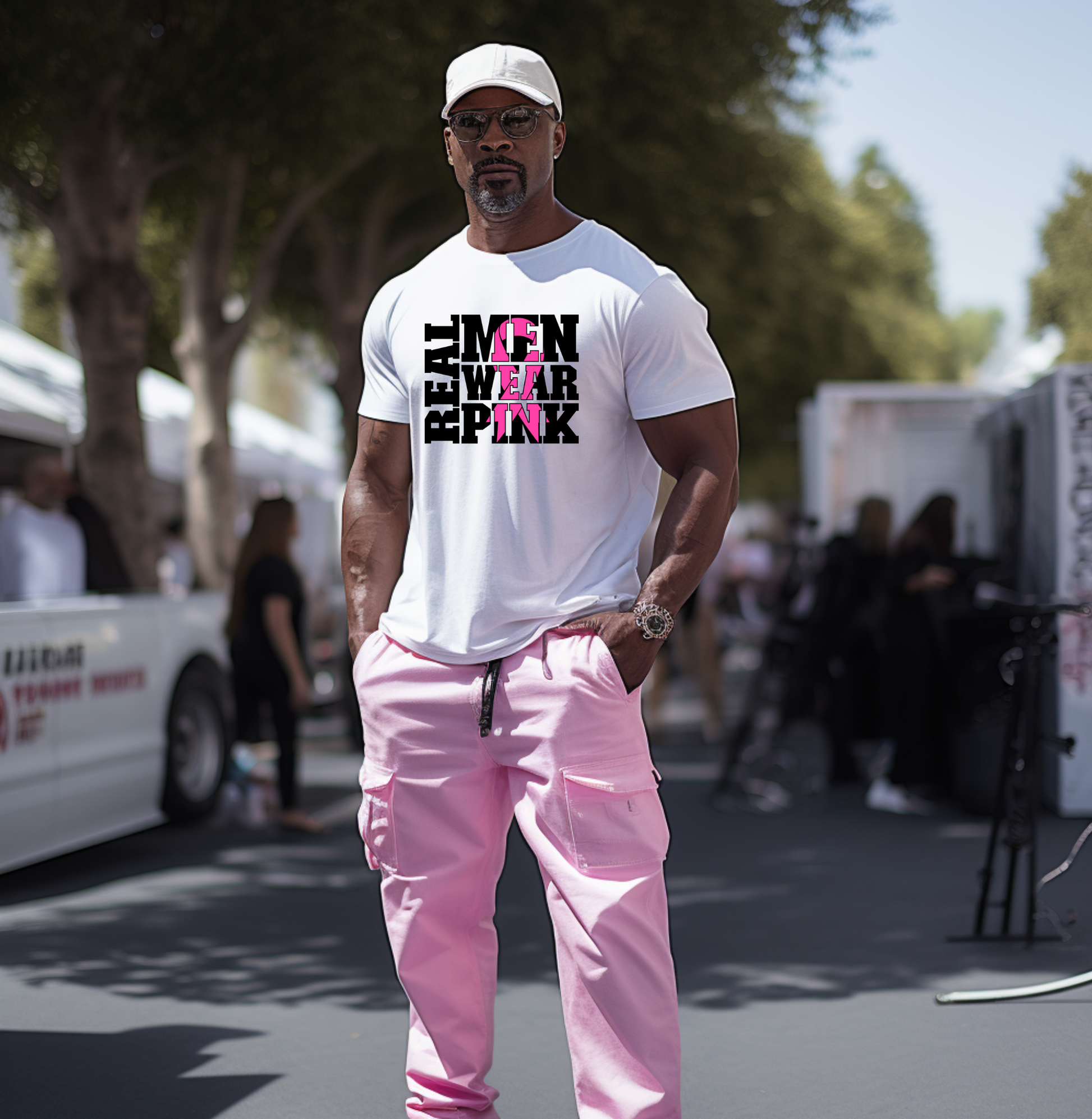 Real Men Wear Pink Tshirt Custom T-Shirt Bambi Rae Collections   