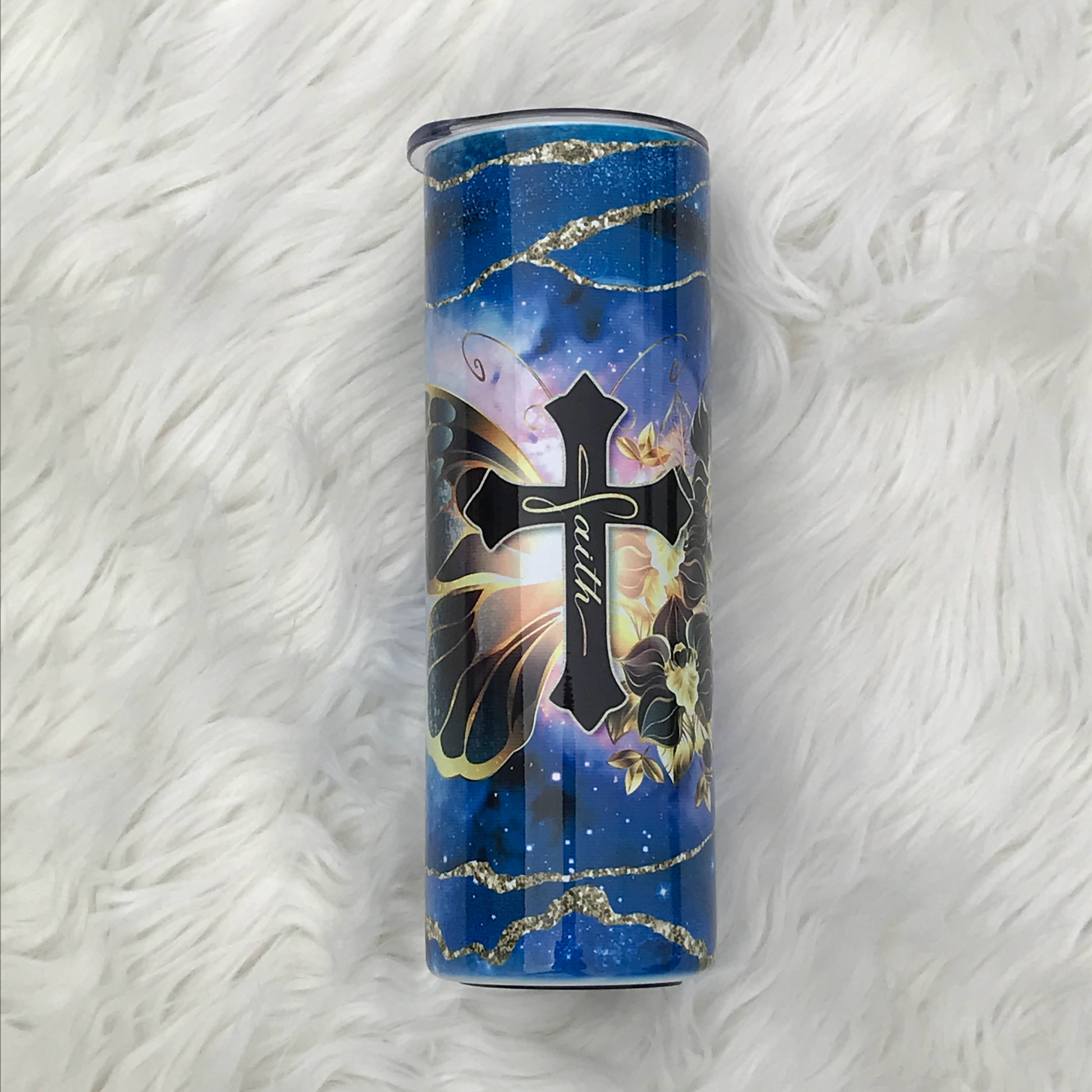 Faith 20oz Skinny Tumbler Custom Tumblers Bambi Rae Collections   