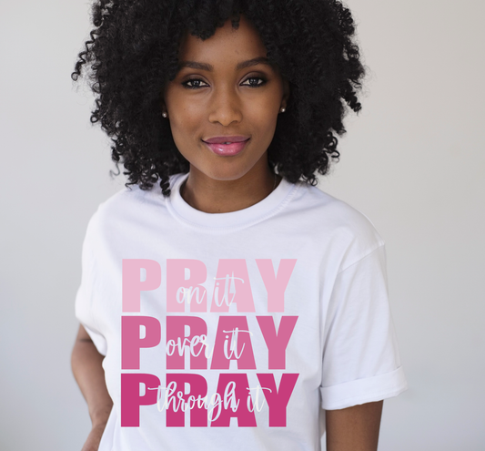Pray Pray Pray T-Shirt Custom T-Shirt Bambi Rae Collections Small  